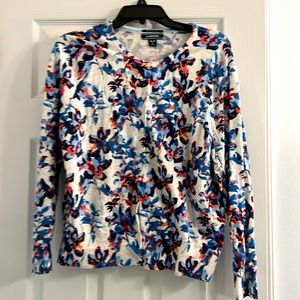 Lands End floral cardigan